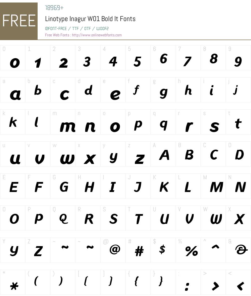 LinotypeInagurW01-BoldIt Font Screenshots