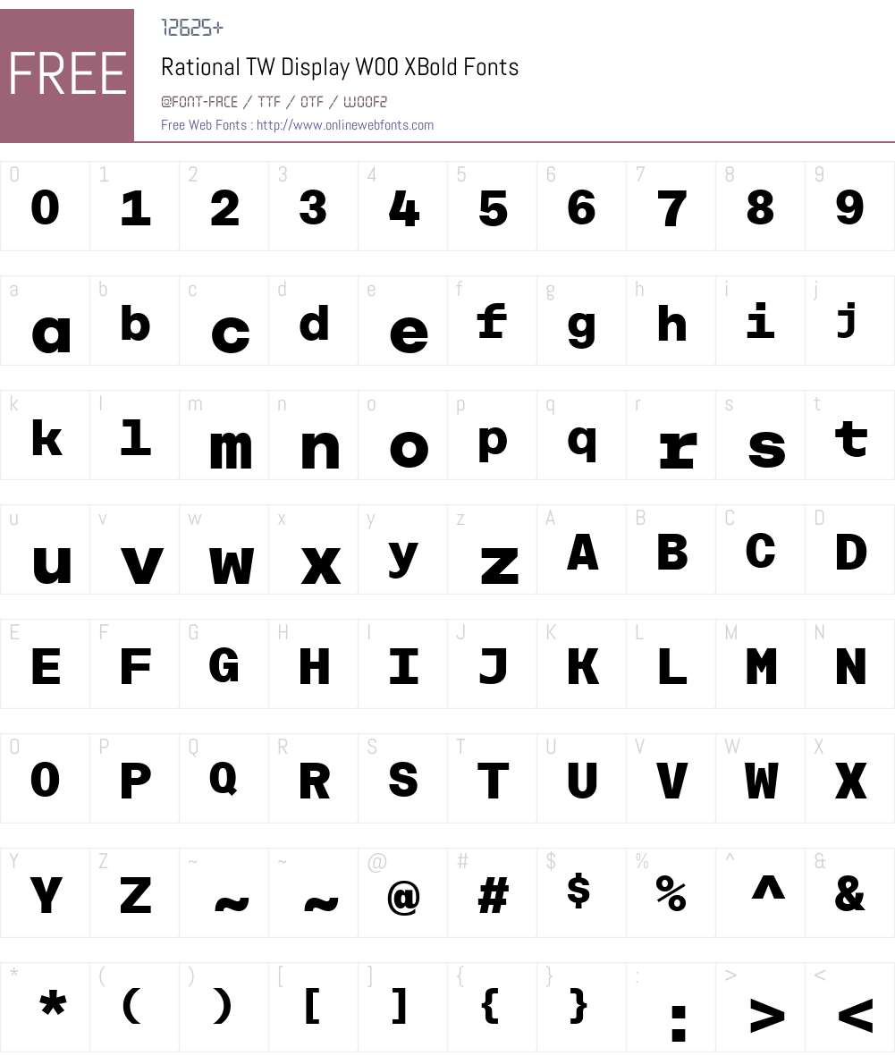 Rational TW Font Screenshots
