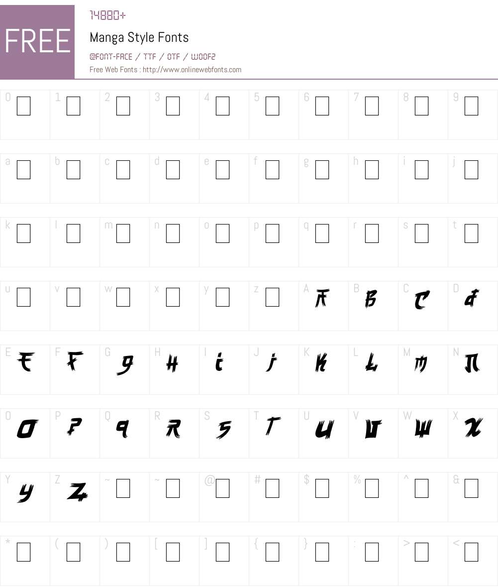 Manga Style Font Screenshots