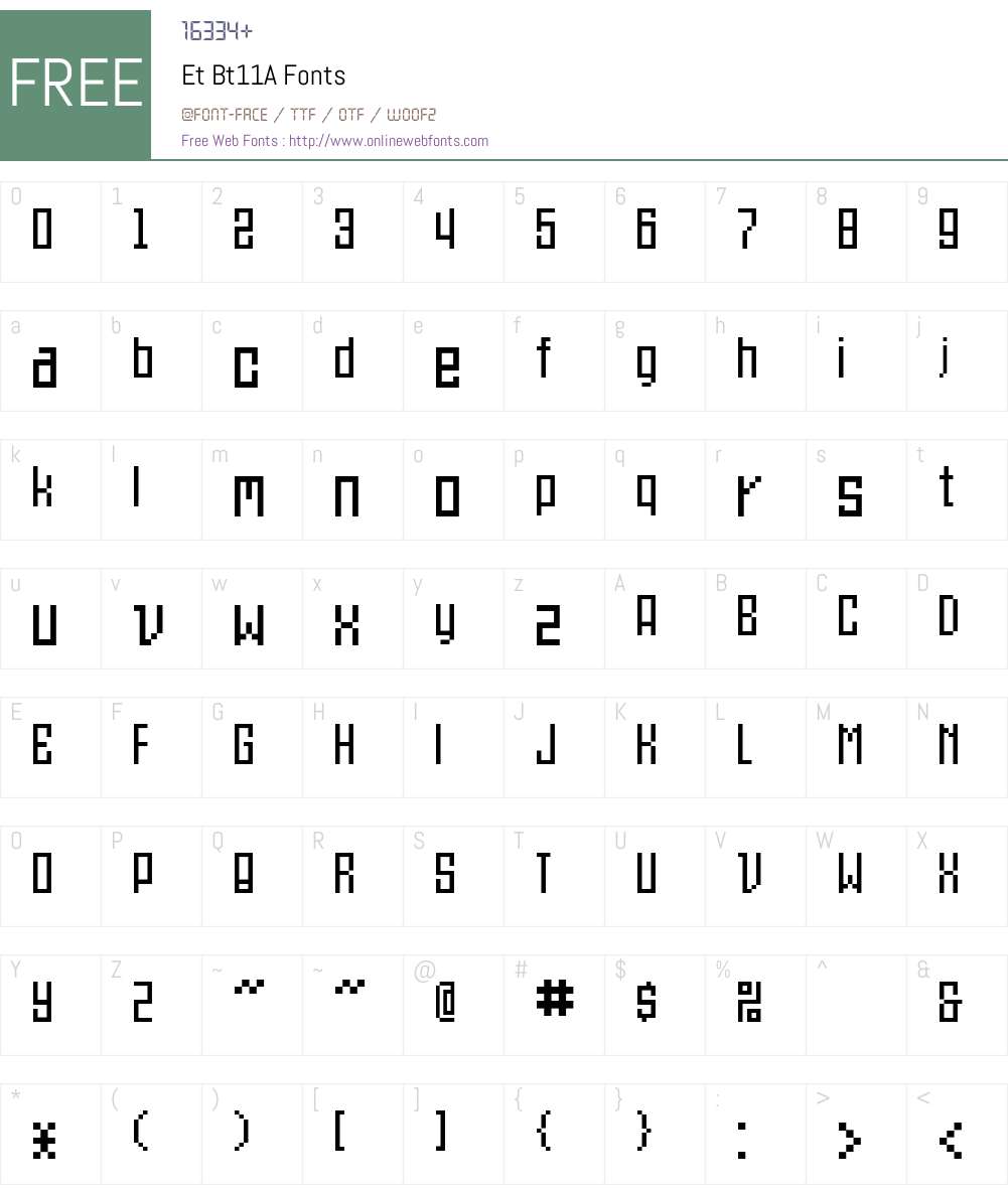 Et Bt11A Font Screenshots
