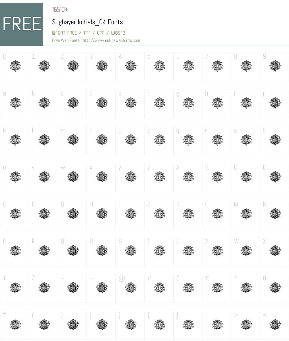 Sughayer Initials_04 Font Screenshots