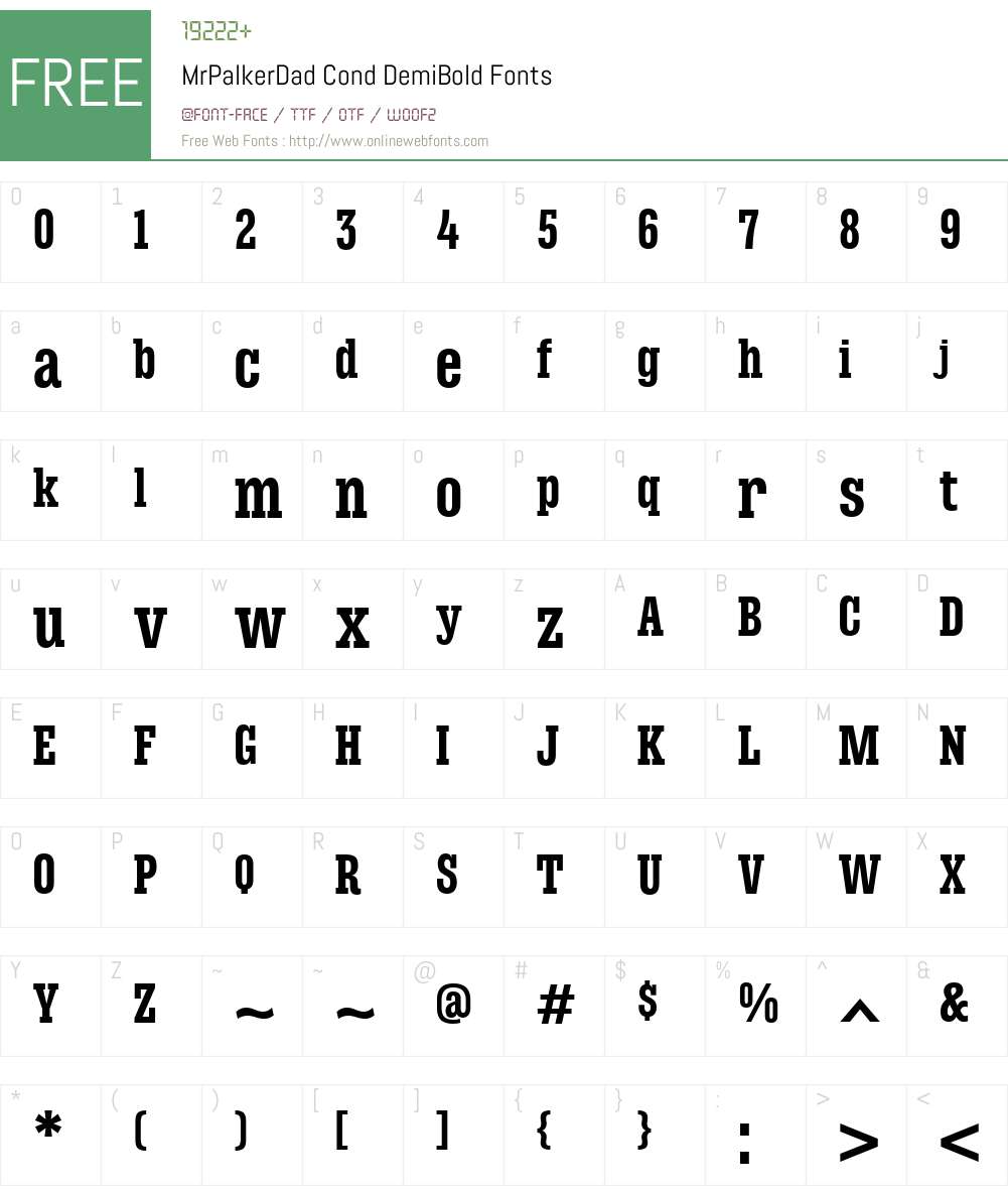MrPalkerDadCond-DemiBold Font Screenshots