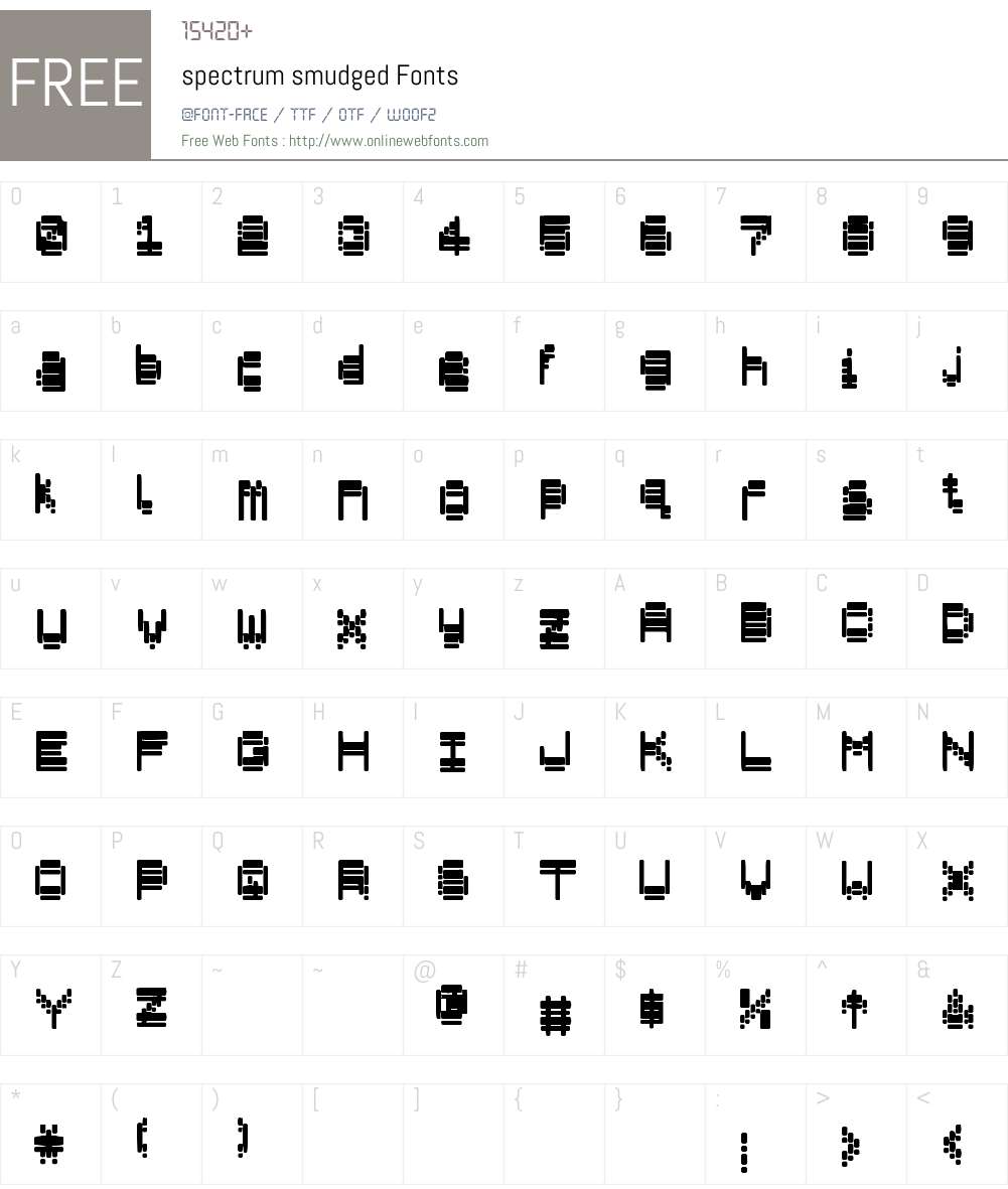 spectrum smudged Font Screenshots