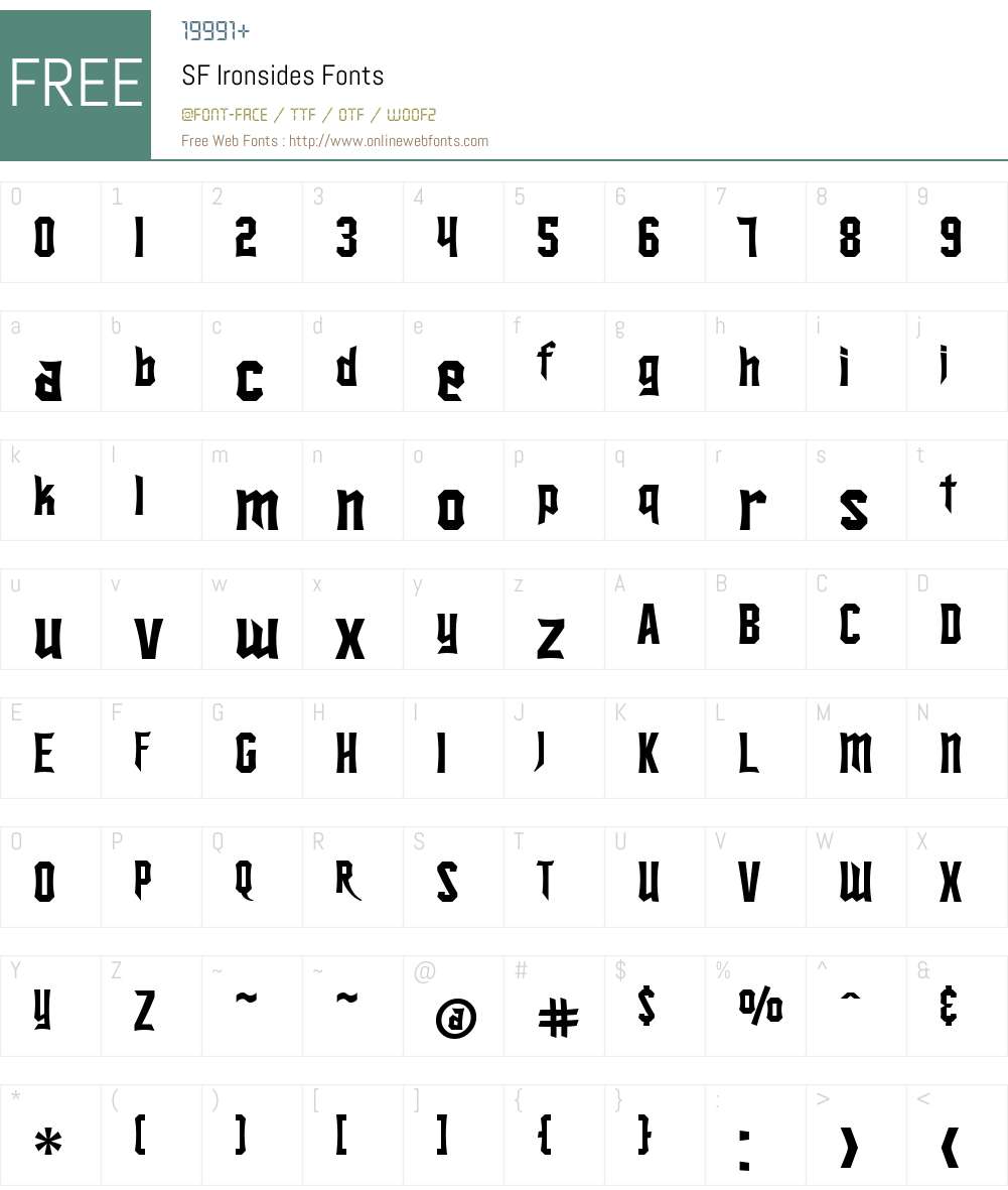 SF Ironsides Font Screenshots