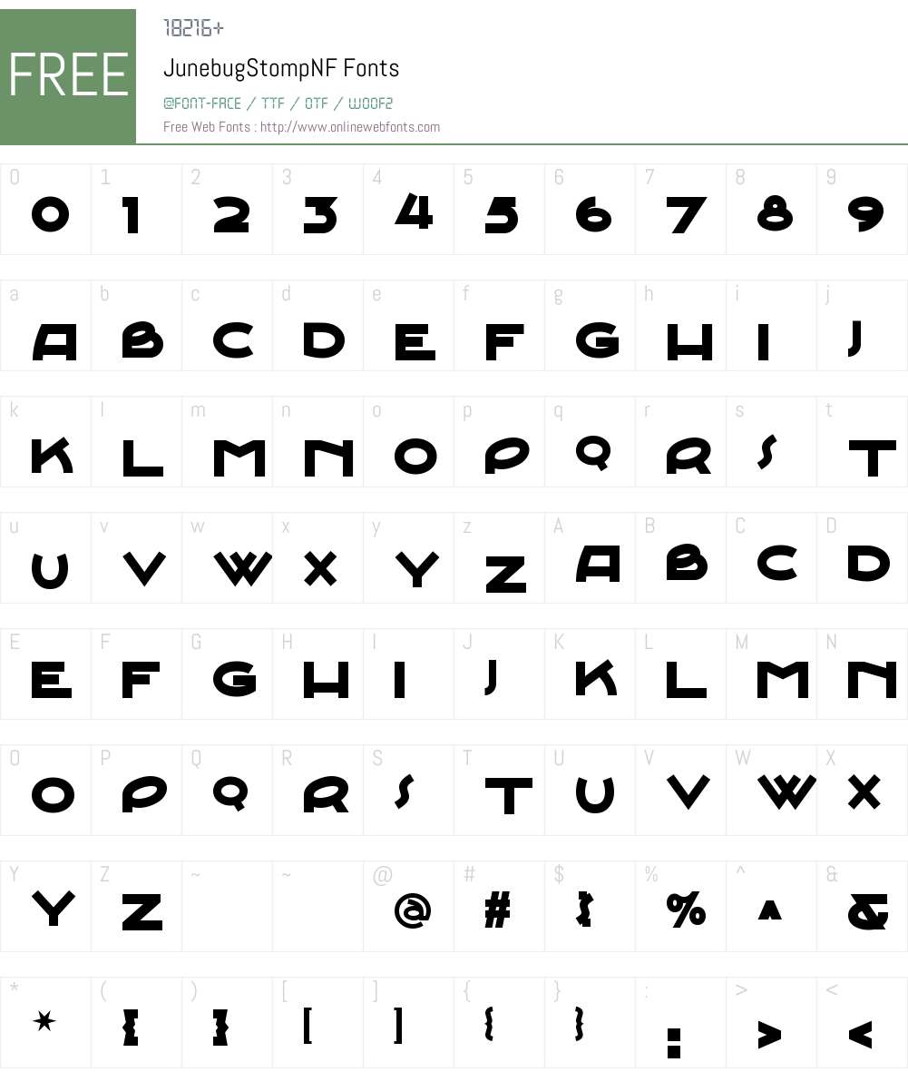 Junebug Stomp NF Font Screenshots