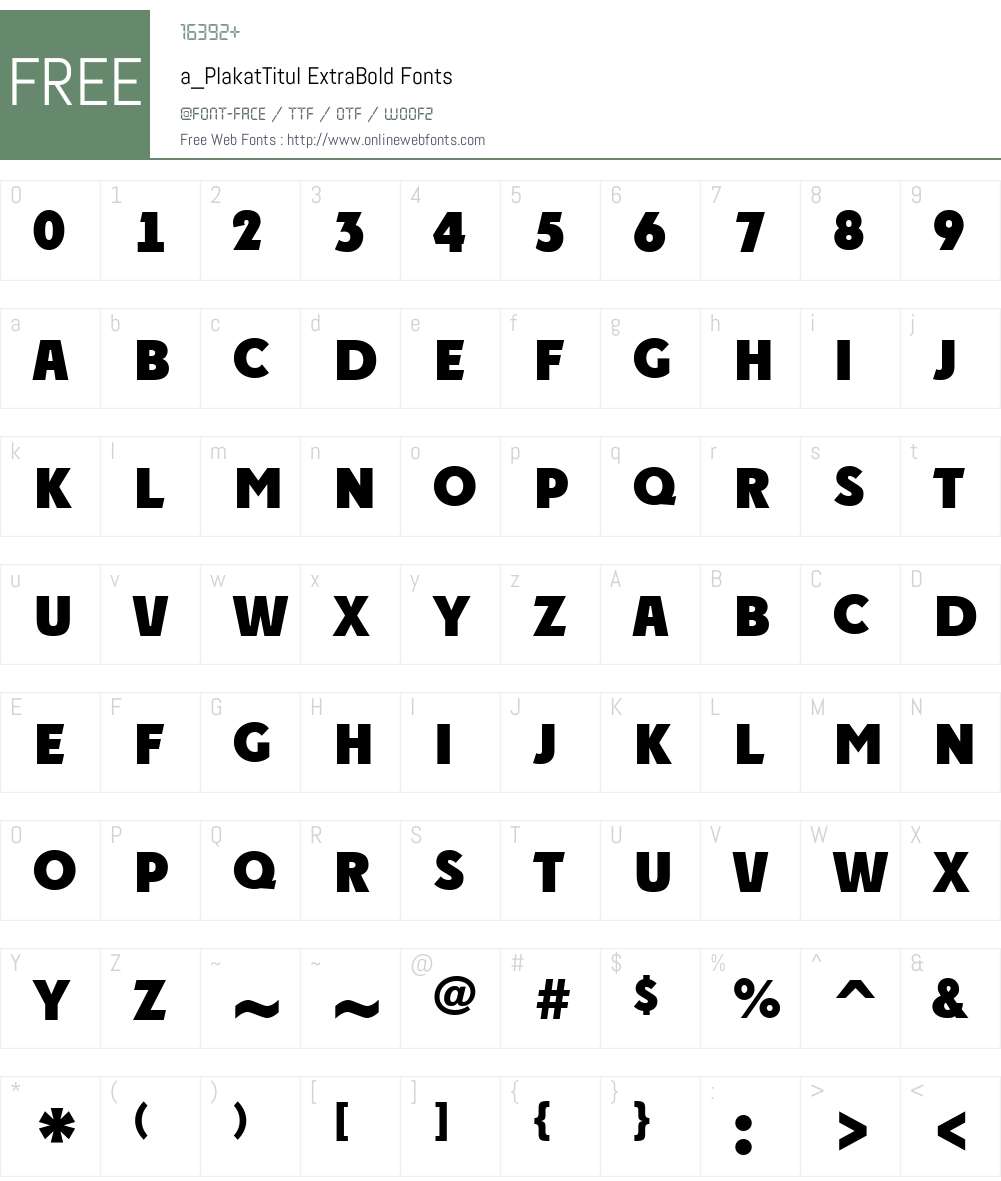 a_PlakatTitul Font Screenshots
