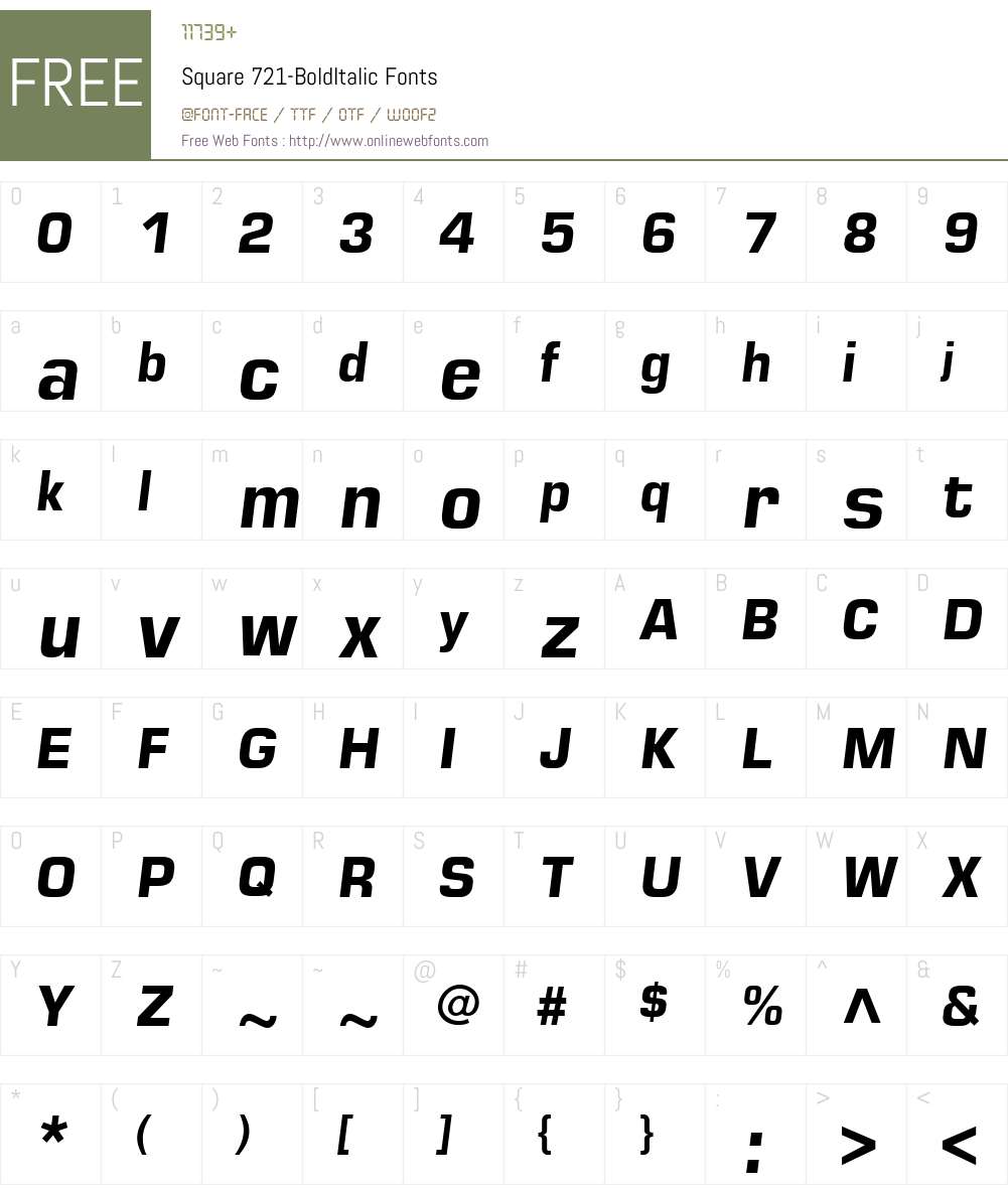 Square 721 Font Screenshots