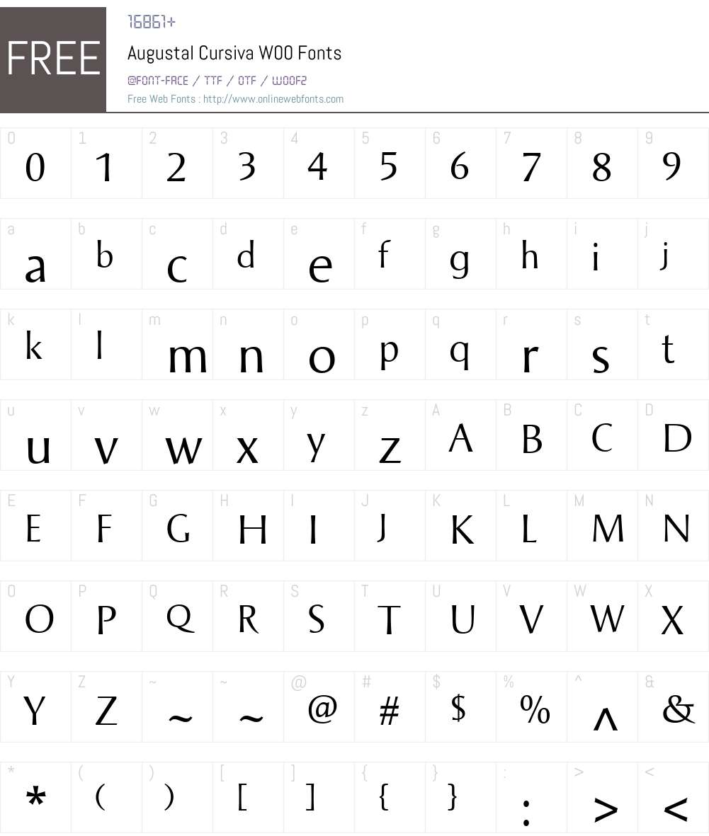 AugustalCursivaW00 Font Screenshots