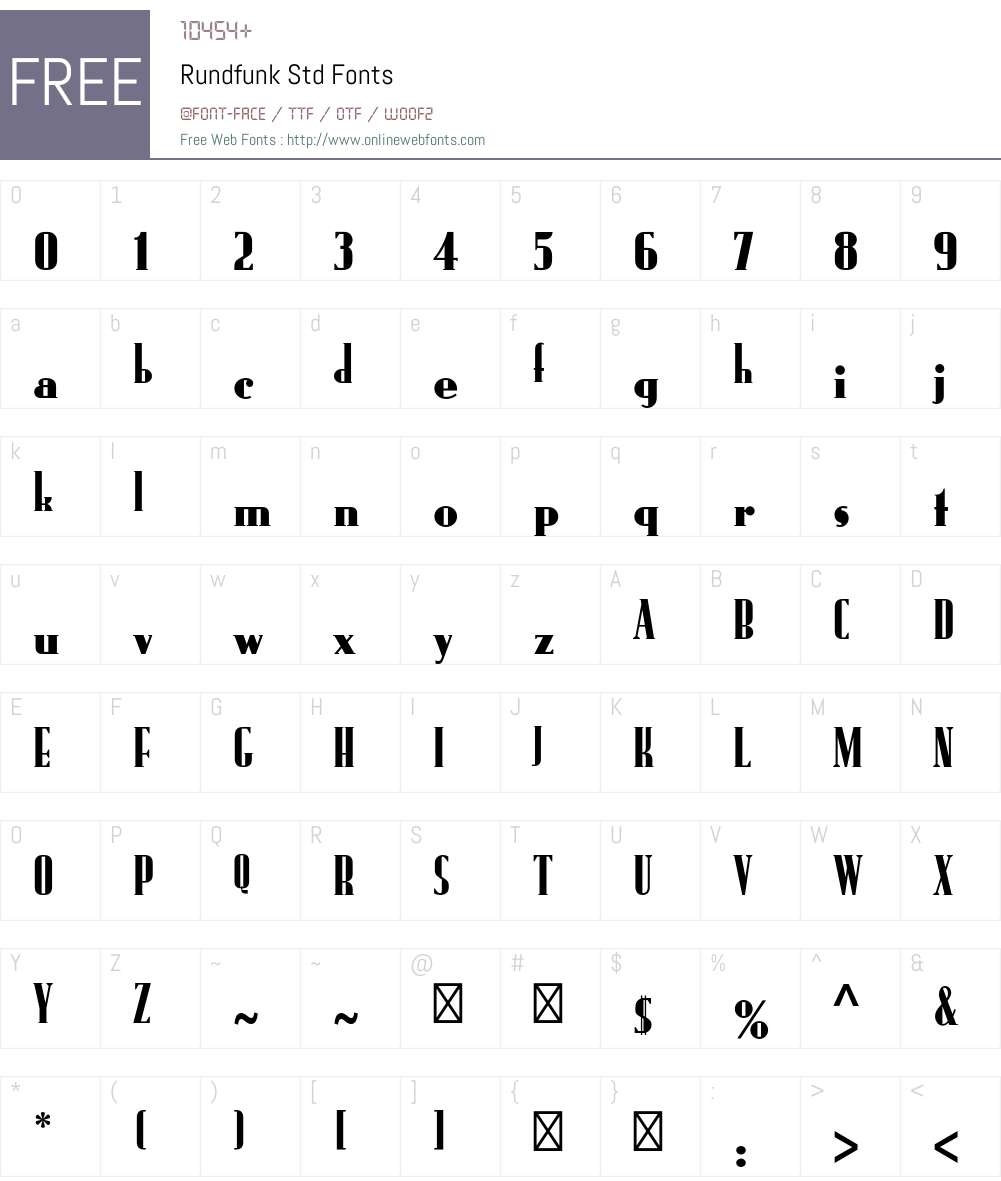Rundfunk Std Font Screenshots