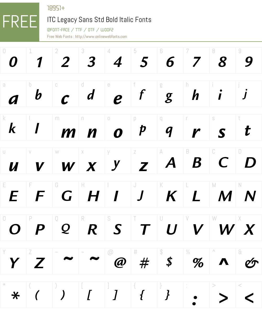 ITC Legacy Sans Std Font Screenshots