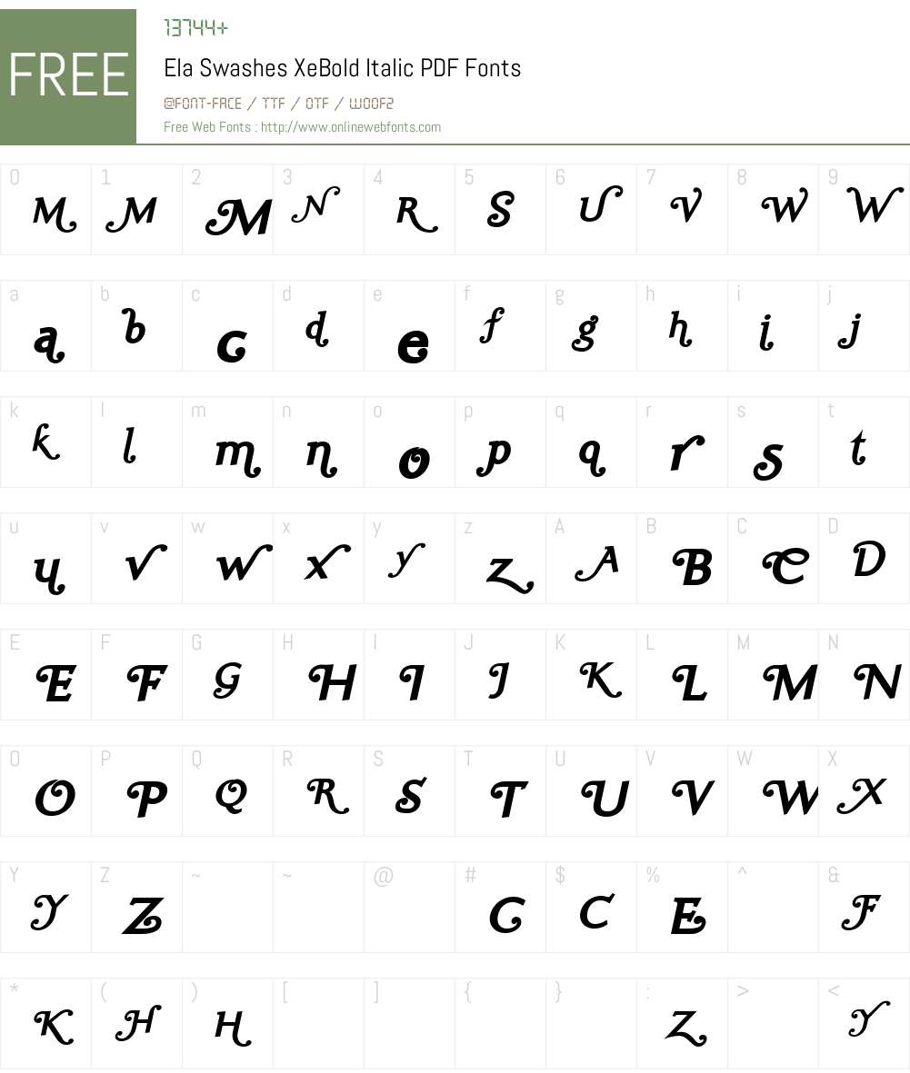 Ela Swashes XeBold Font Screenshots