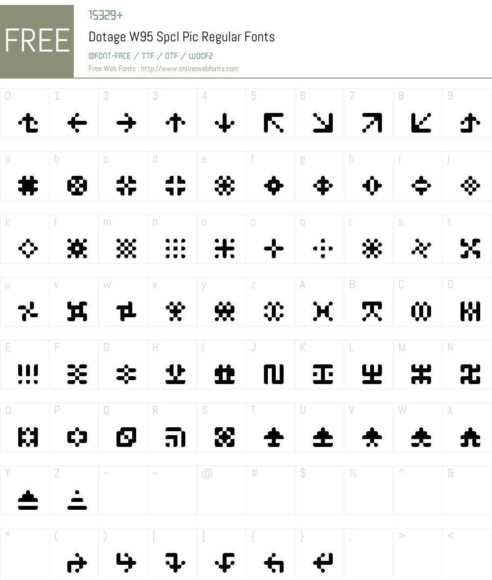 DotageW95-SpclPicRegular Font Screenshots