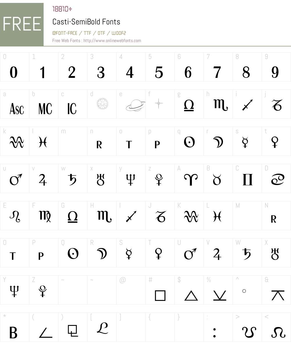 Casti-SemiBold Font Screenshots