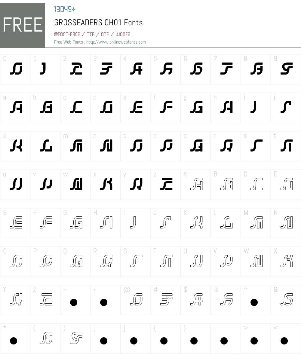GROSSFADERS CH01 Font Screenshots