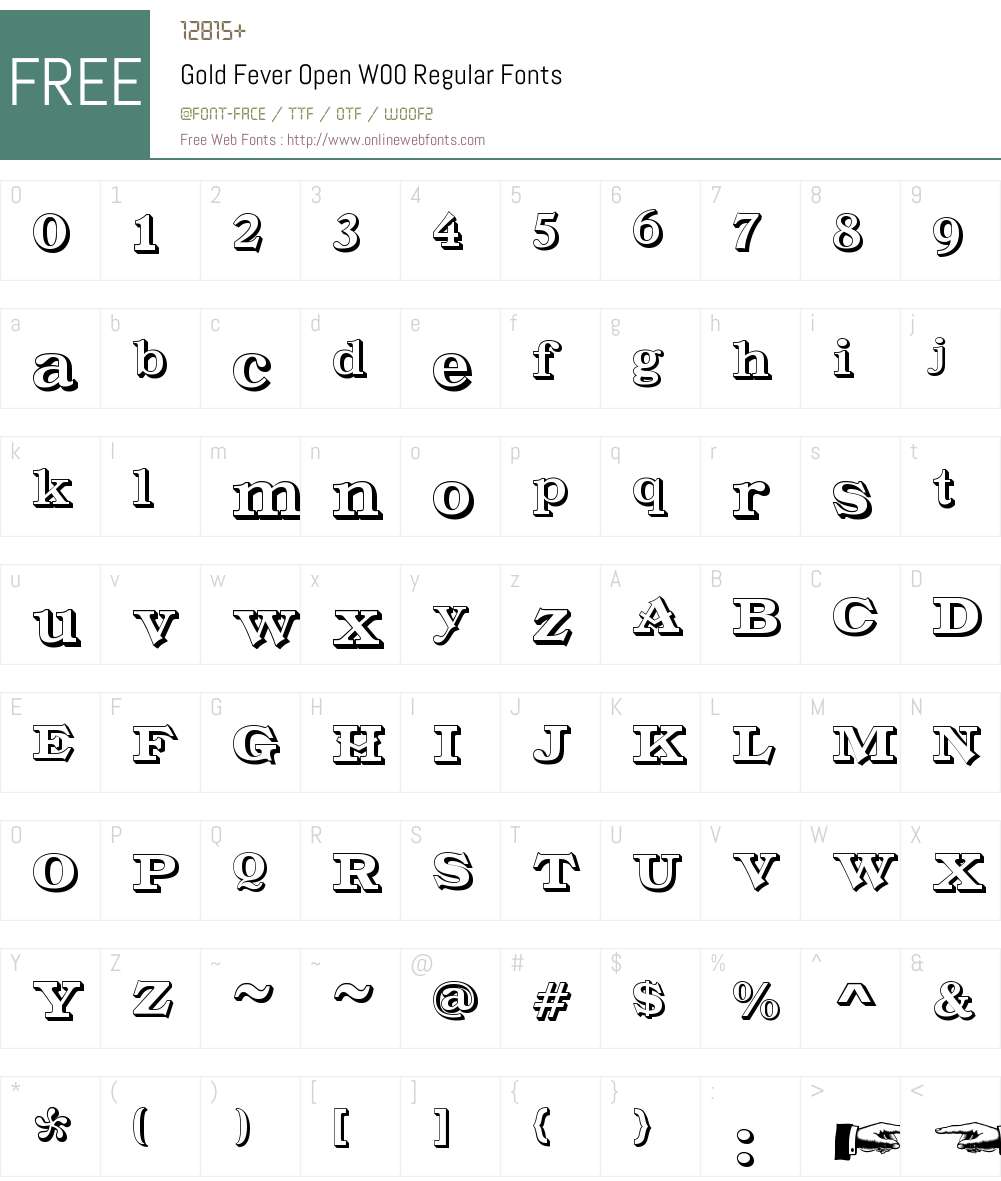 GoldFeverOpenW00-Regular Font Screenshots
