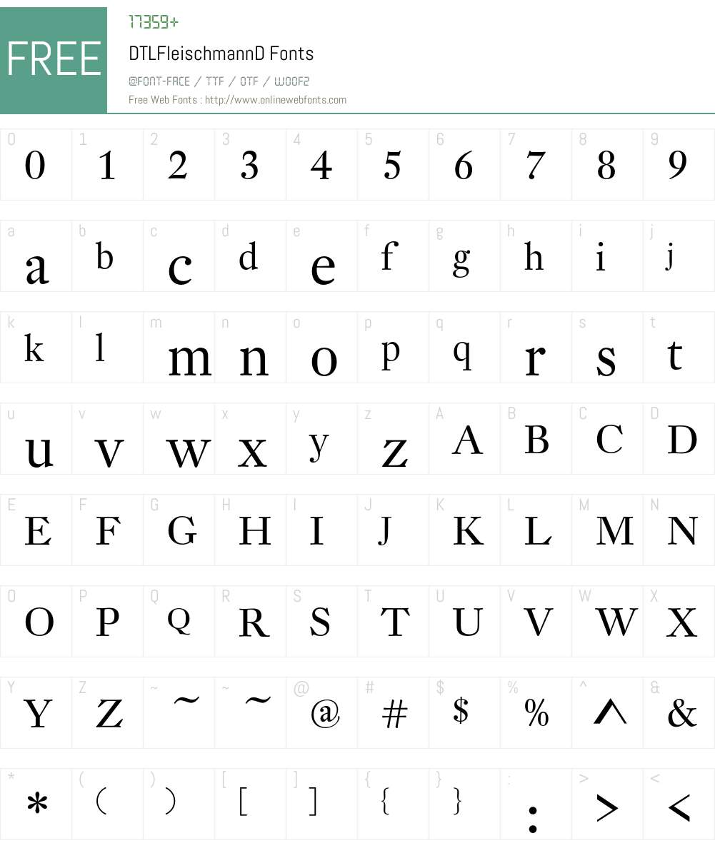 DTLFleischmannD Font Screenshots