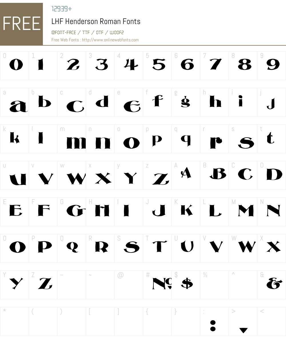 LHF Henderson Roman Font Screenshots