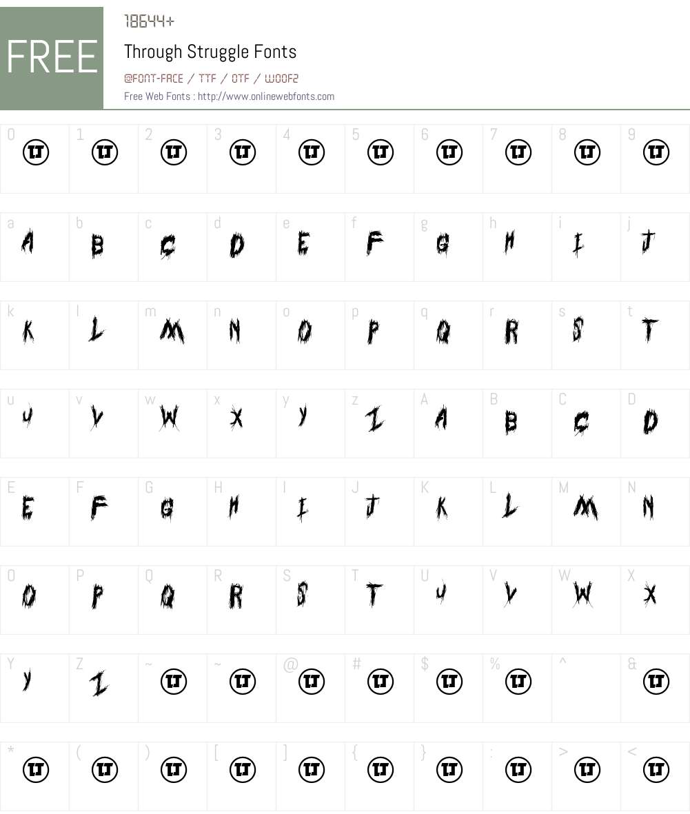 Through Struggle Font Screenshots