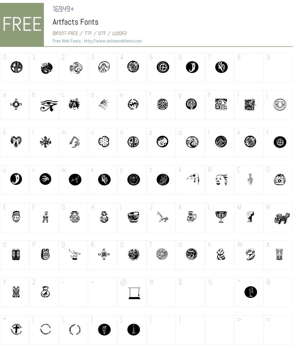 Artfacts Font Screenshots