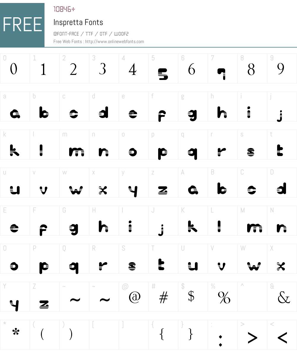 Inspretta Font Screenshots