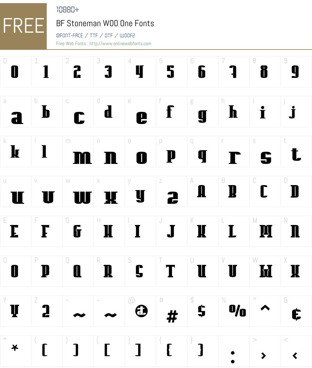BFStonemanW00-One Font Screenshots