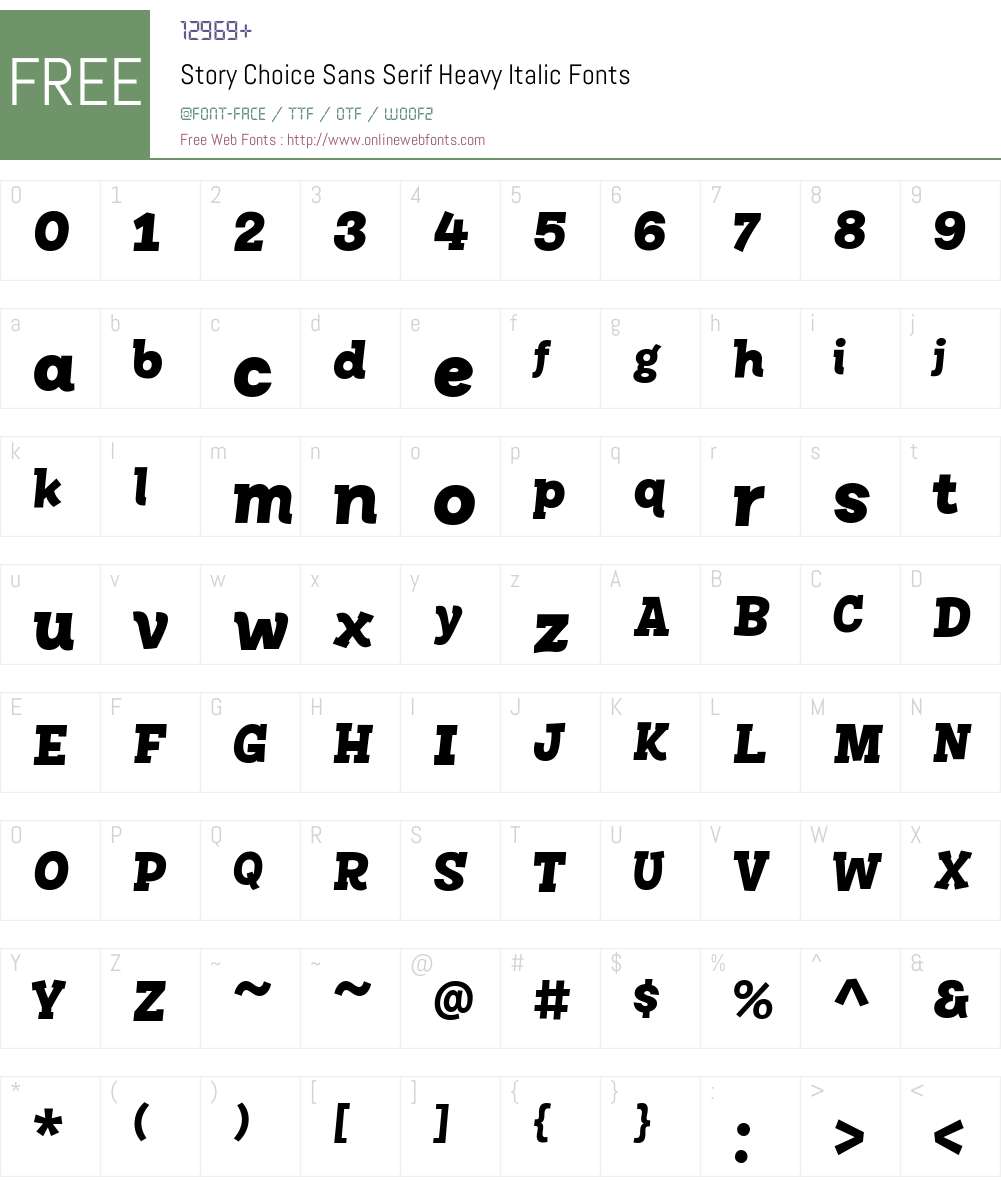 Story Choice Sans Serif Heavy Font Screenshots
