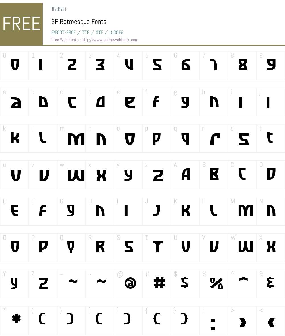 SF Retroesque Font Screenshots