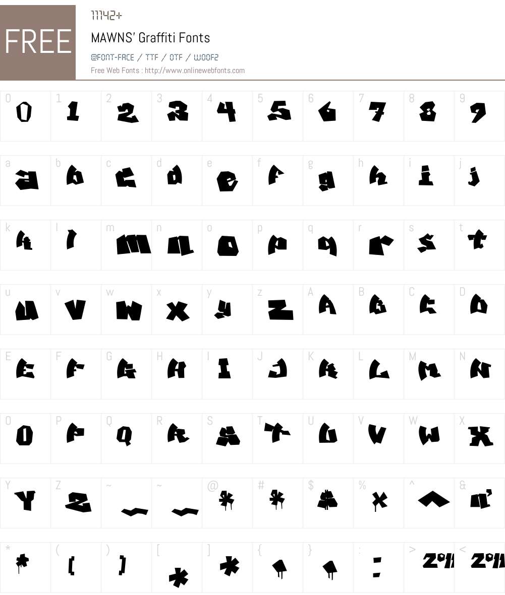 MAWNS' Graffiti Filled Font Screenshots