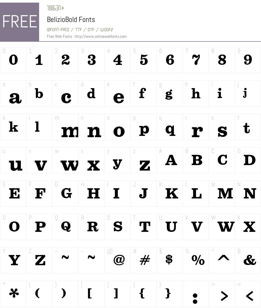 BelizioBold Font Screenshots