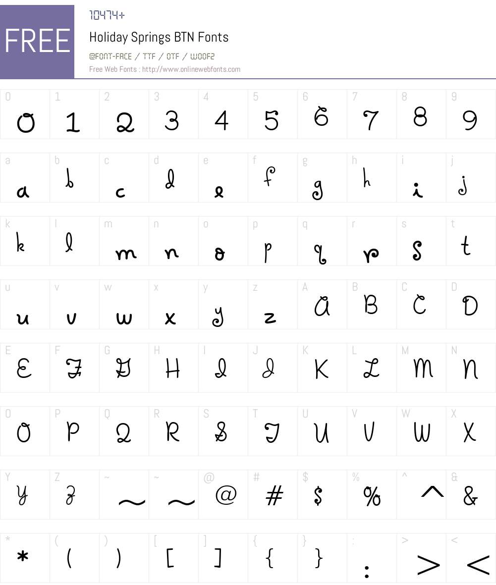 Holiday Springs BTN Font Screenshots