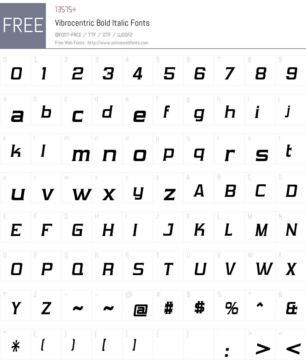 Vibrocentric Font Screenshots