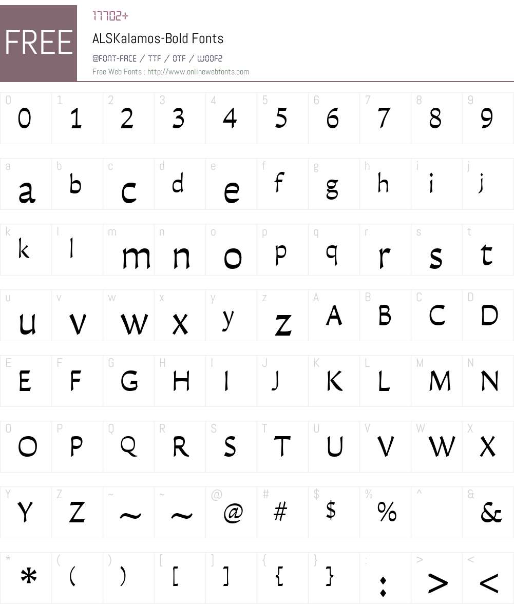 ALS Kalamos Font Screenshots