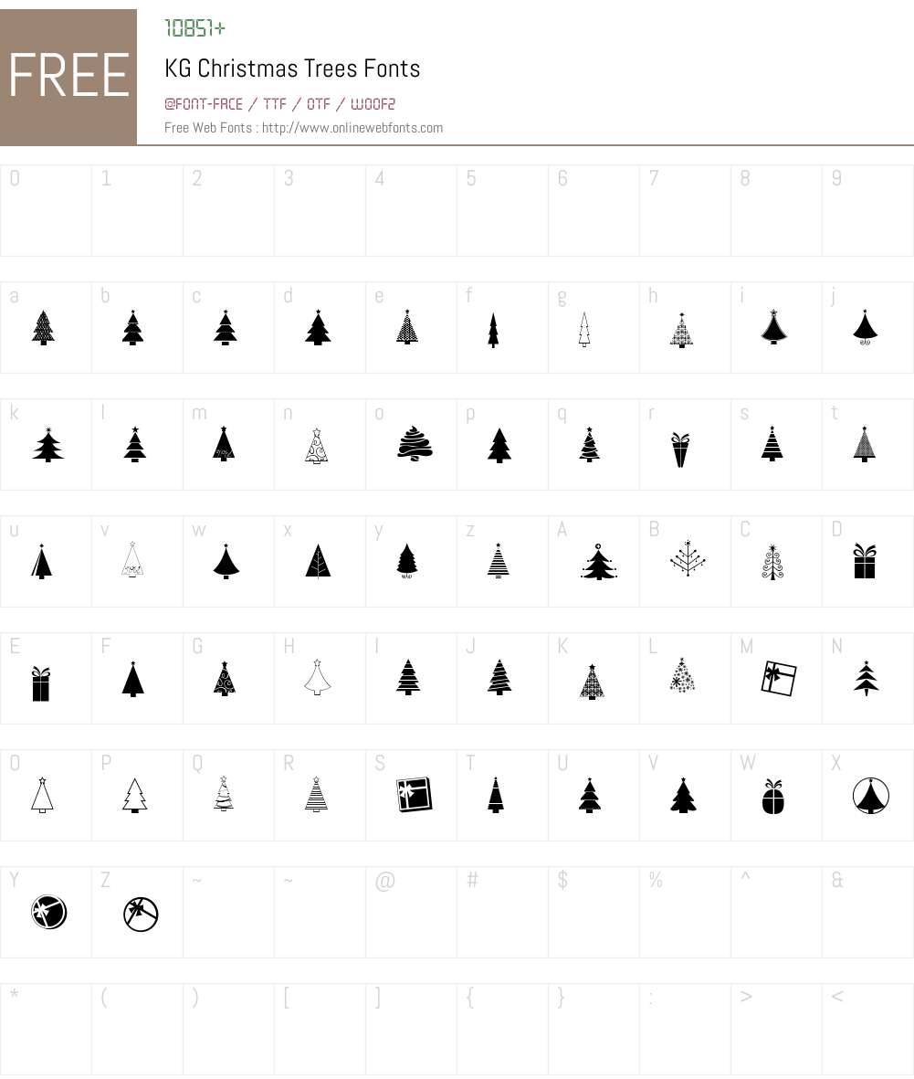 KG Christmas Trees Font Screenshots