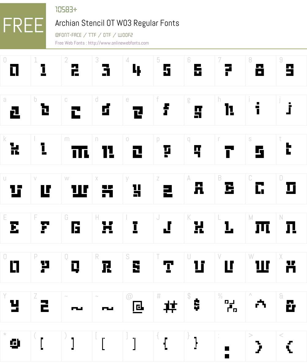 ArchianStencilOTW03-Regular Font Screenshots