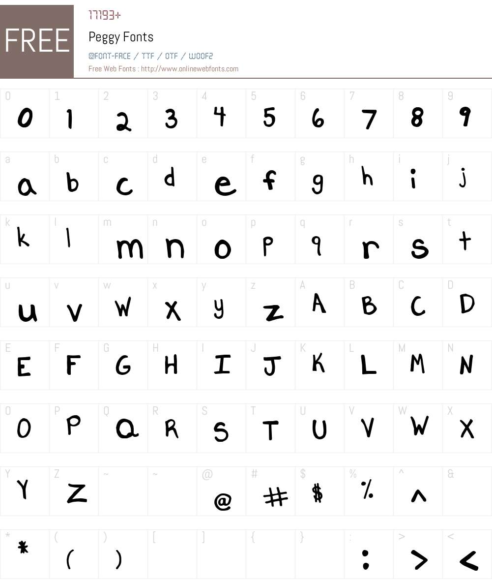 Peggy Font Screenshots