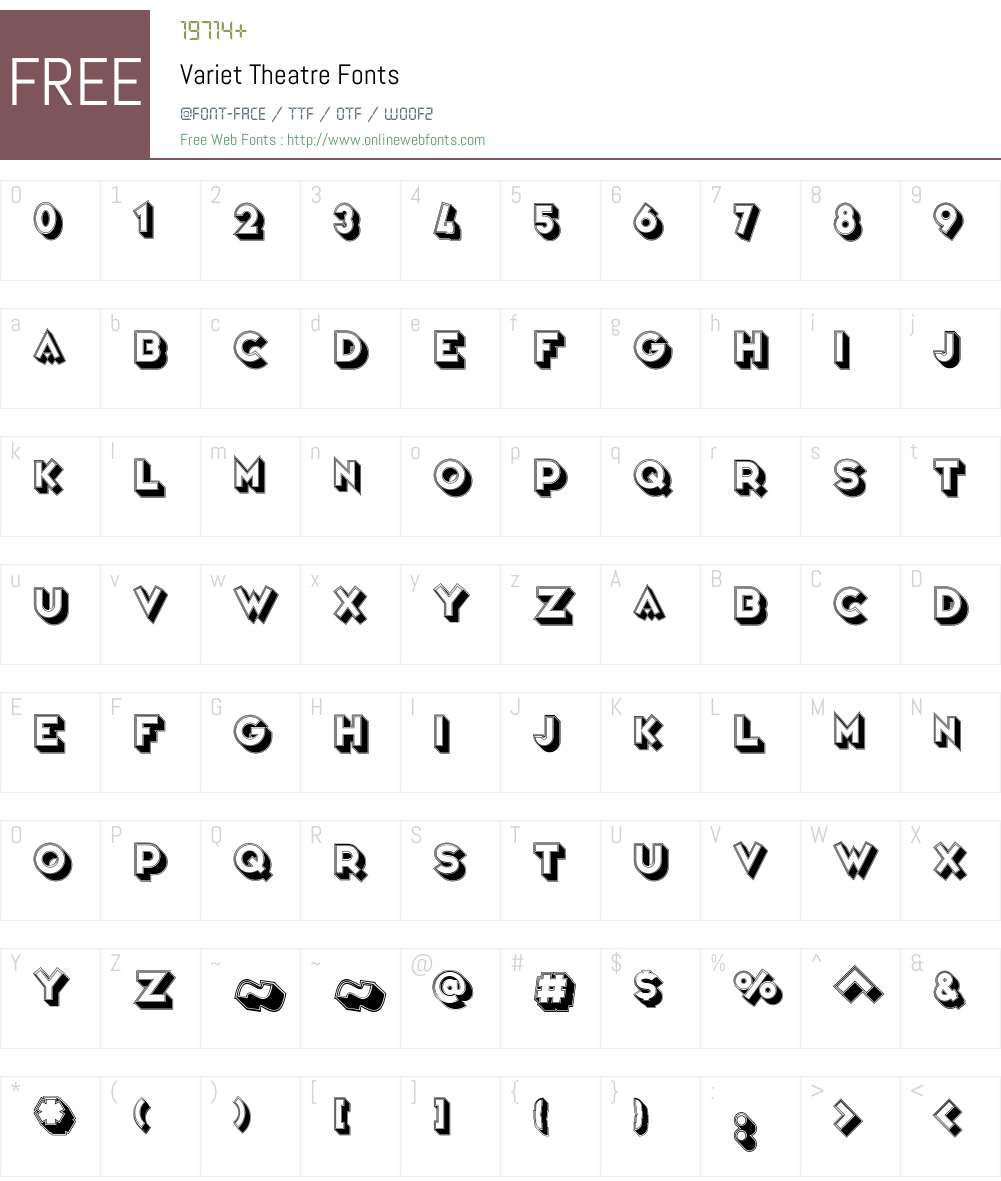 Variet Theatre Font Screenshots