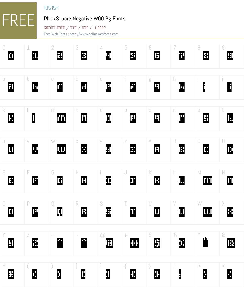 PhlexSquare Negative Font Screenshots