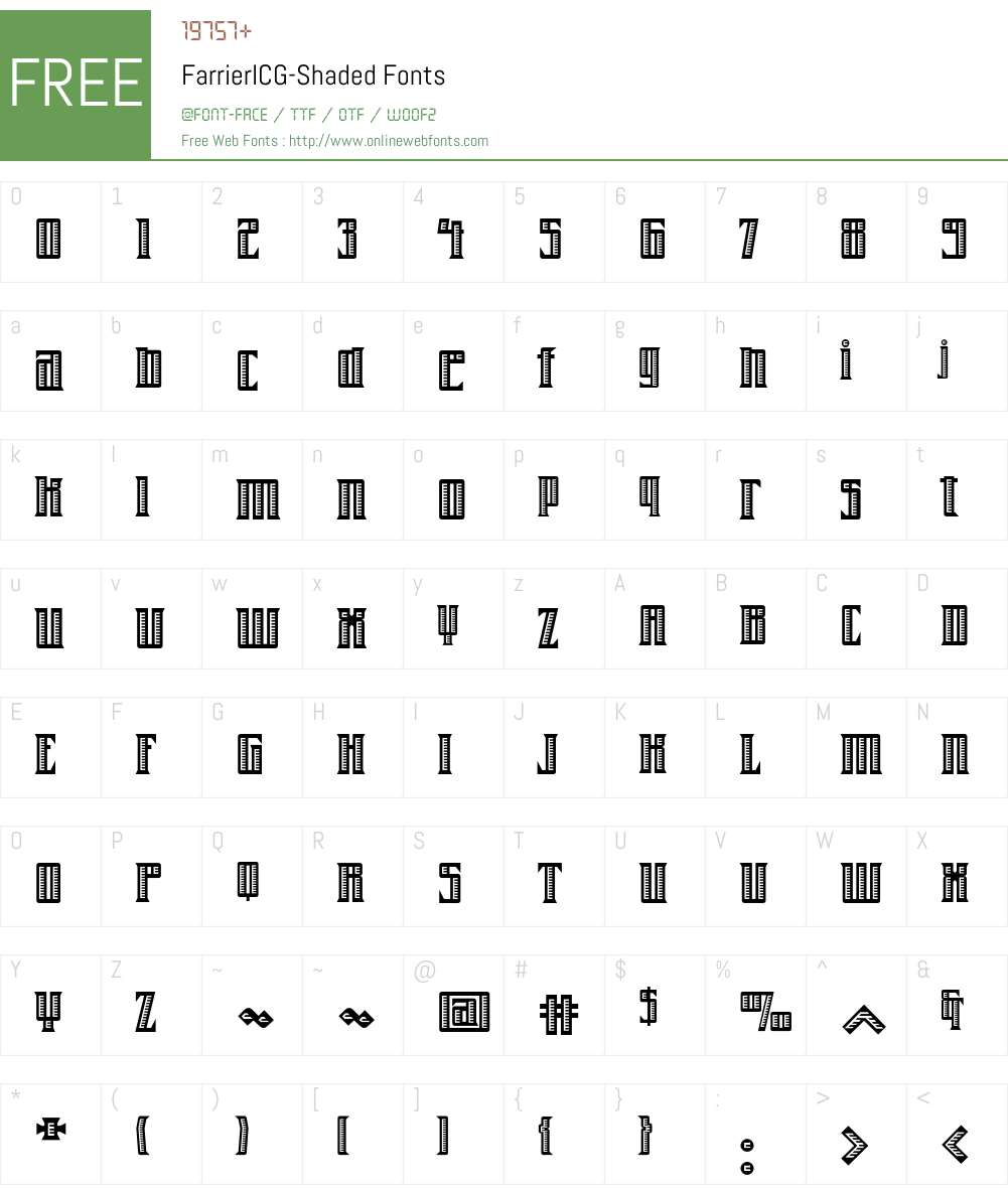 FarrierICG Font Screenshots