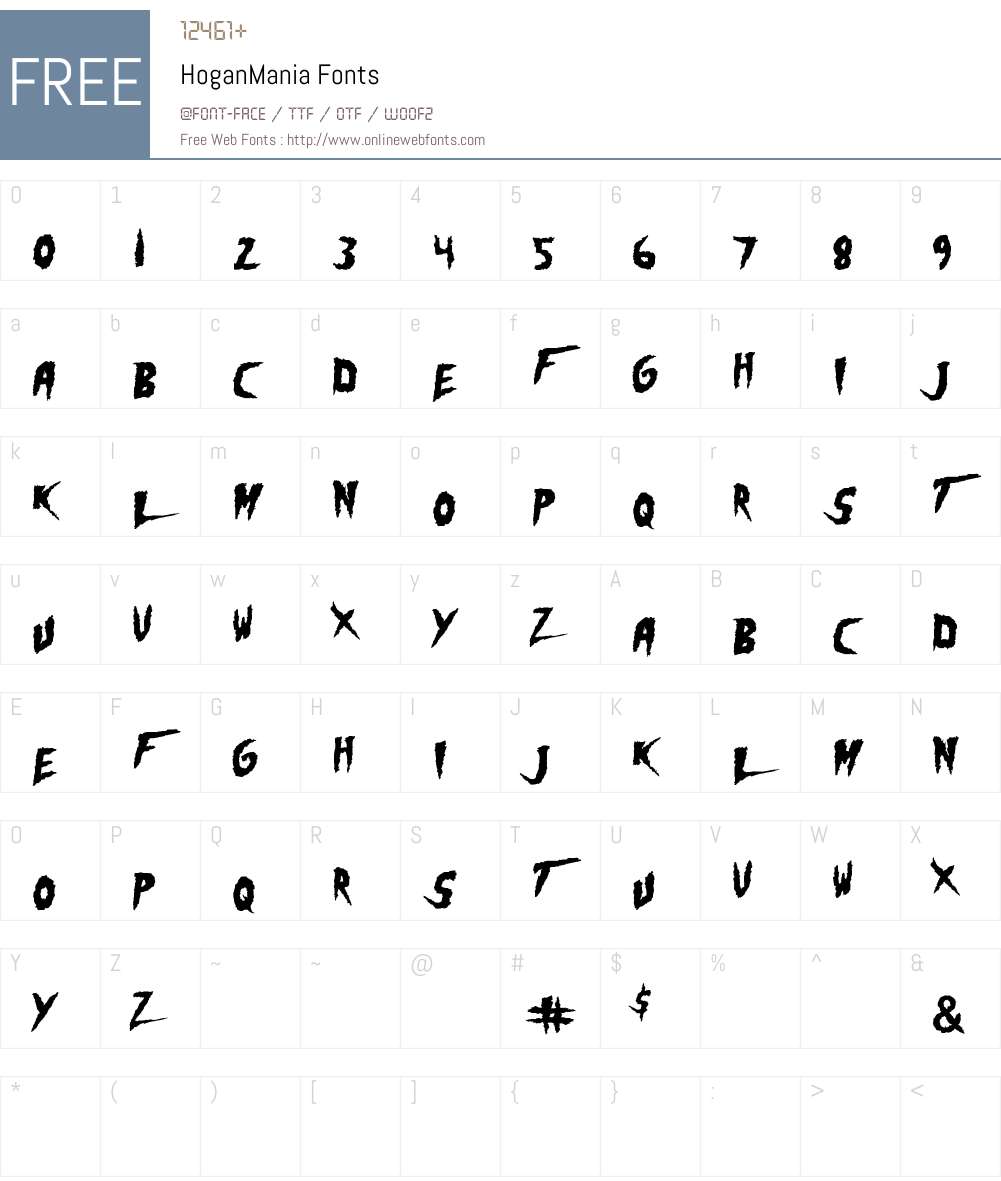 HoganMania Font Screenshots