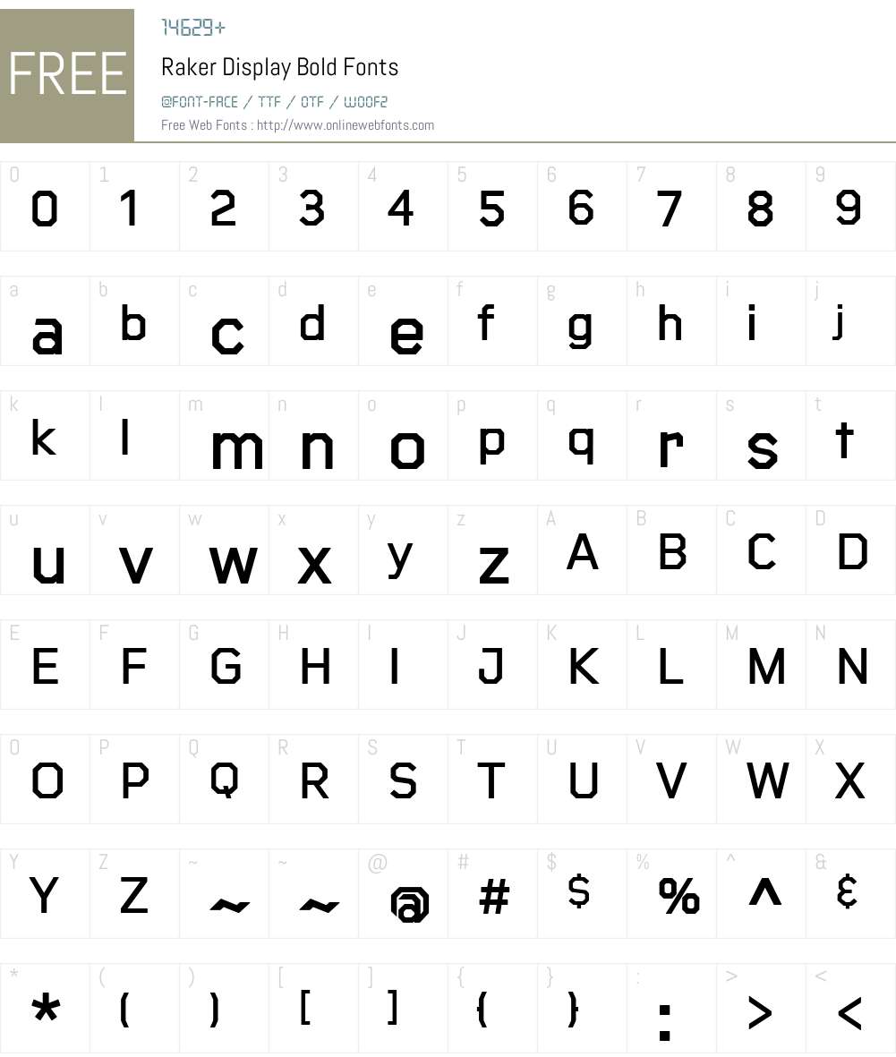 RakerDisplay-Bold Font Screenshots