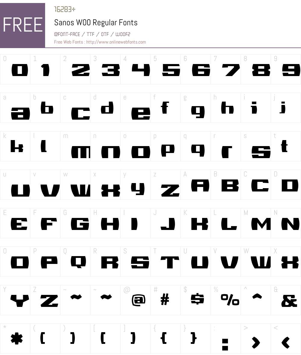 Sanos Font Screenshots