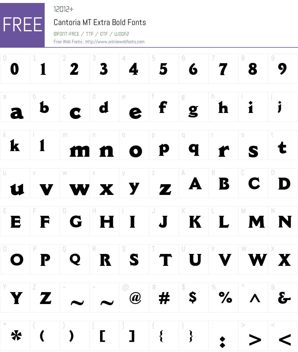 Cantoria MT Font Screenshots