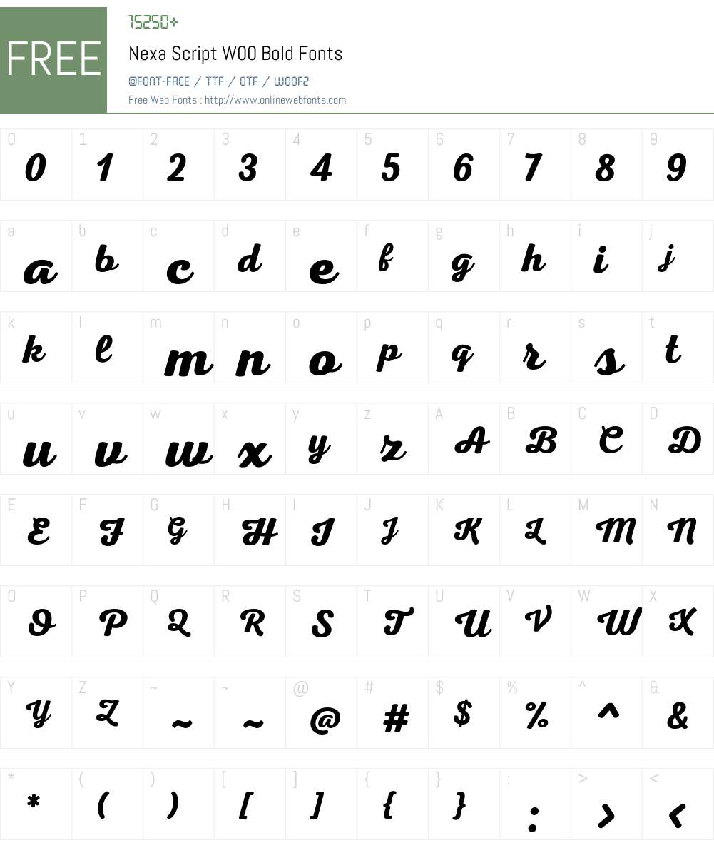 NexaScriptW00-Bold Font Screenshots
