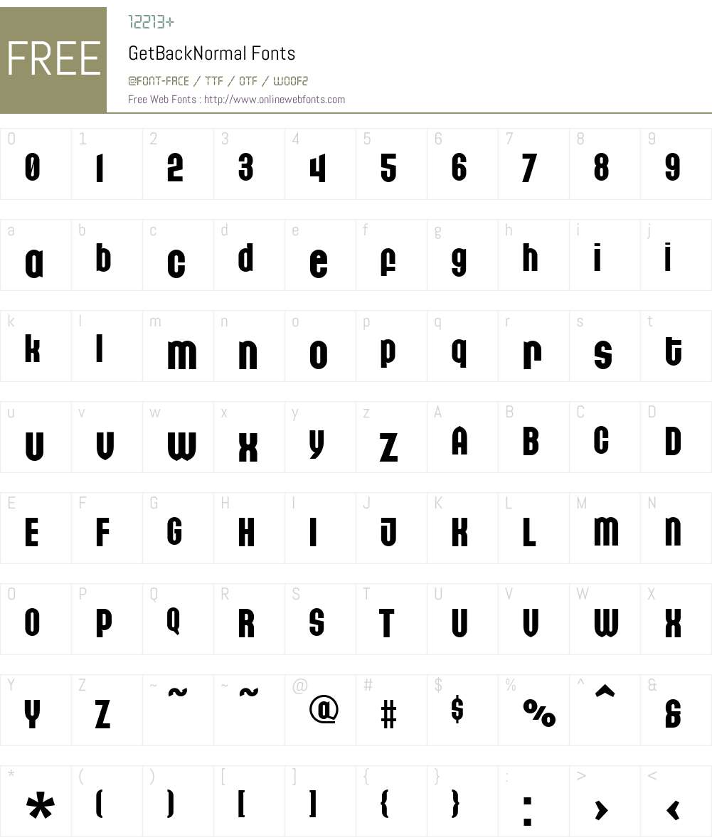 GetBackW00-Nm Font Screenshots