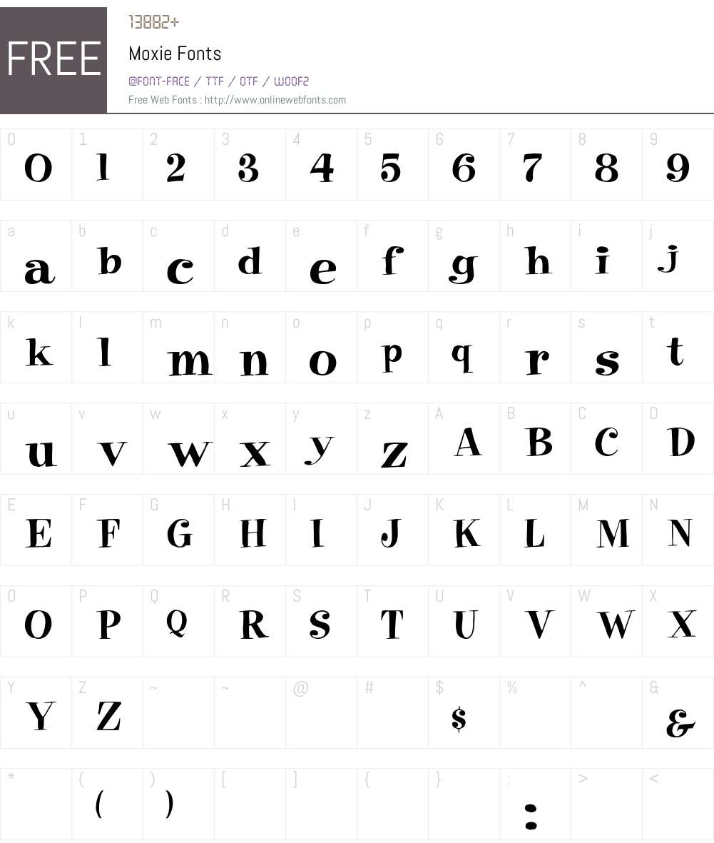 Moxie Font Screenshots
