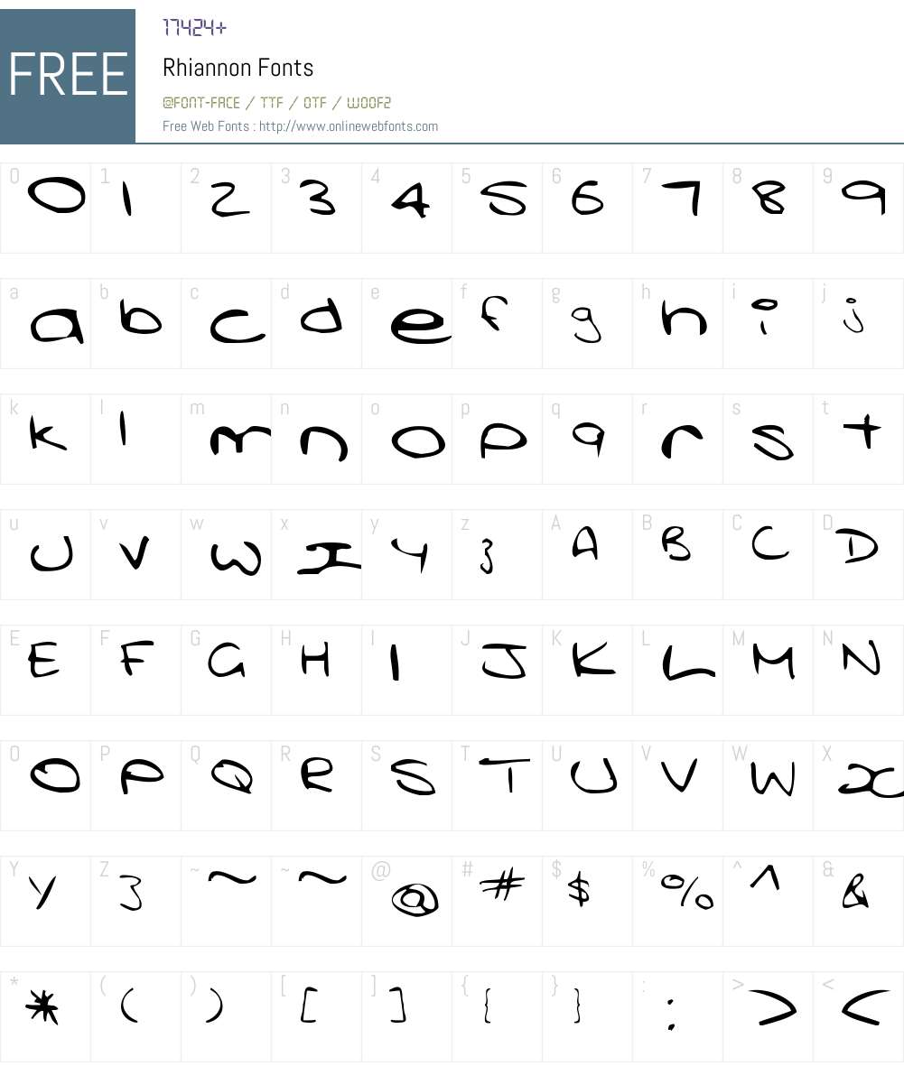 Rhiannon Font Screenshots