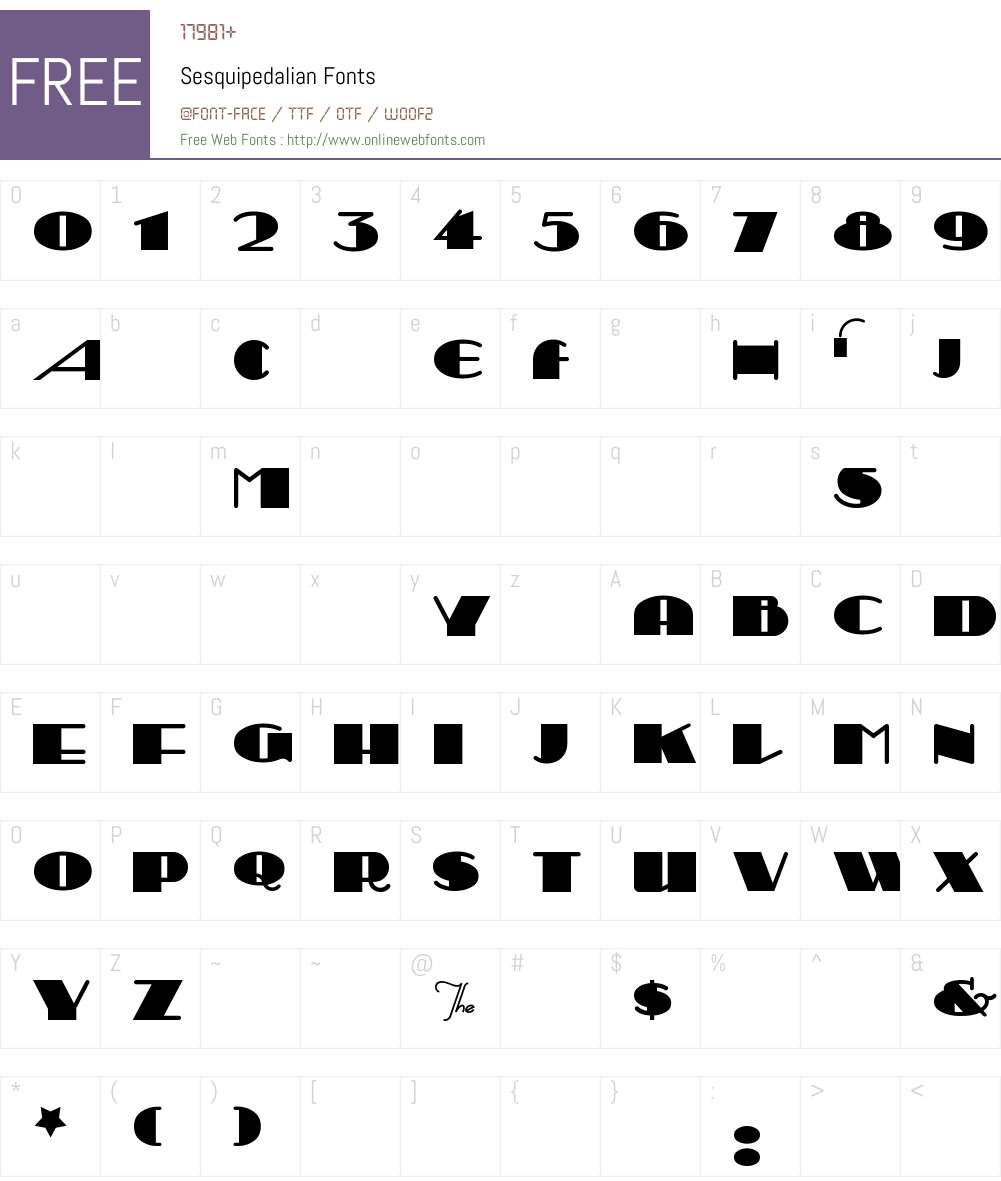 Sesquipedalian Font Screenshots