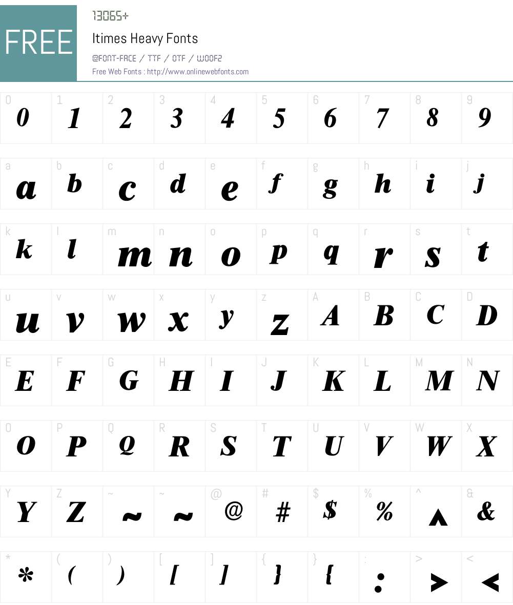 Itimes Font Screenshots