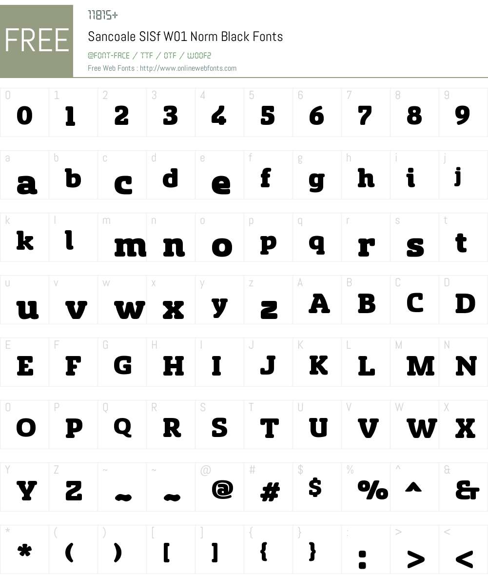 SancoaleSlSfW01-NormBlack Font Screenshots