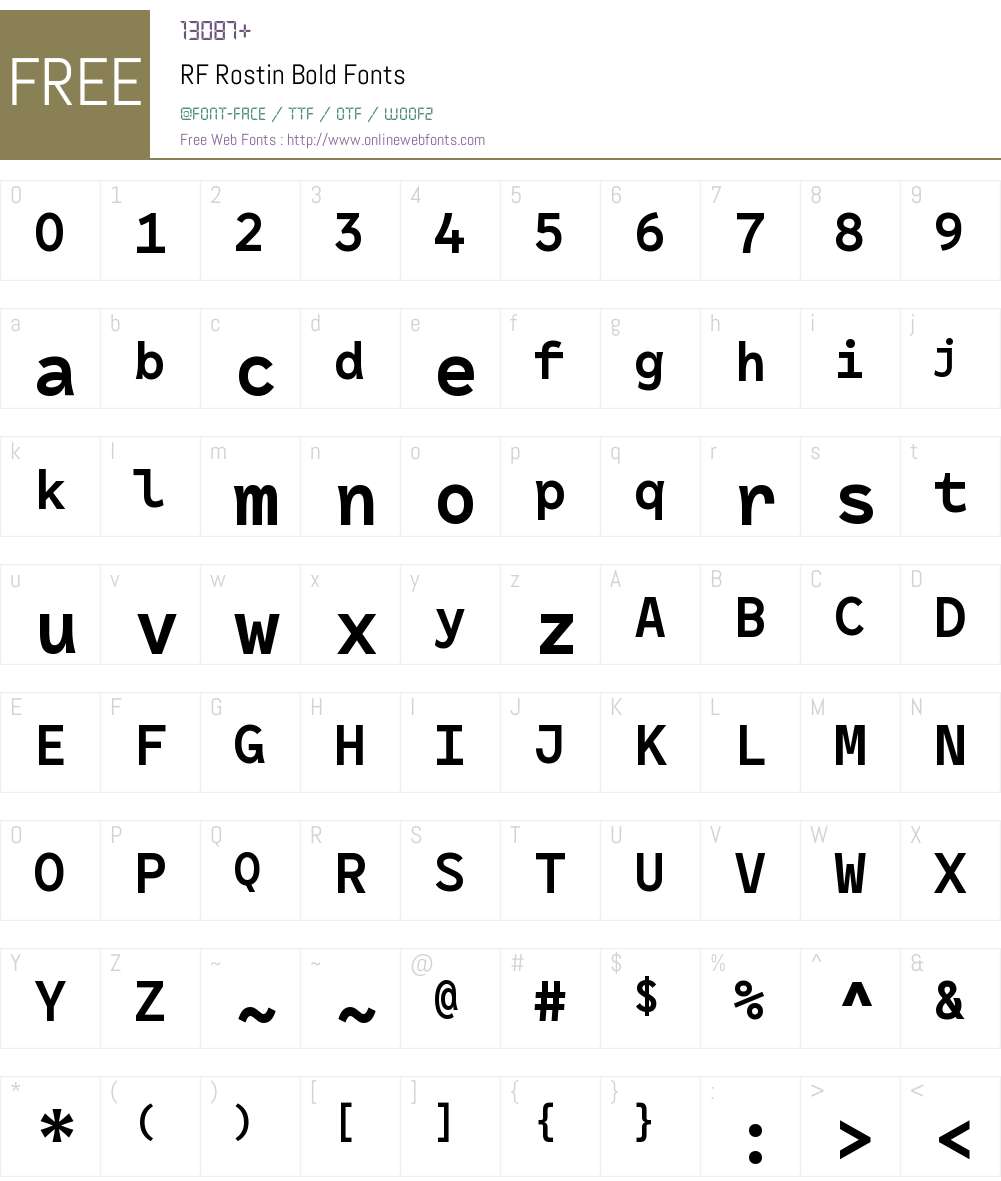RF Rostin Font Screenshots